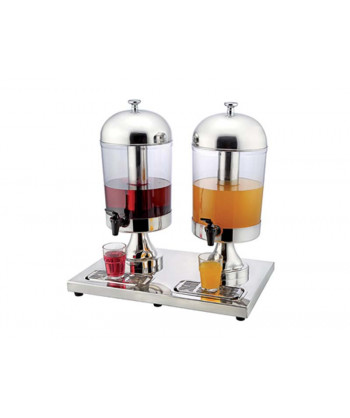 Distributore Inox Succhi Doppio Lt.8+8 Con Portaghiaccio X23688tx2