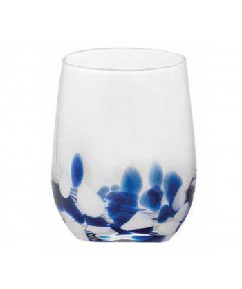 Bicchiere Glitter Blu/bian/argen. Cl 40 H 11,3 Ø Cm 7,5 Confezione Da 6