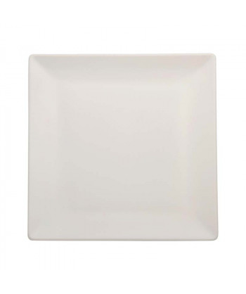 Boston Bianco Piatto Piano Cm 24x24 Quadrato Stoneware M1934 Confezione Da 6