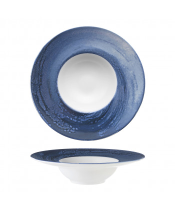 Vortice Blu Piatto Pastabowl Cm 28 Interno Cm 15 Digital Print M1934 Confezione Da 6