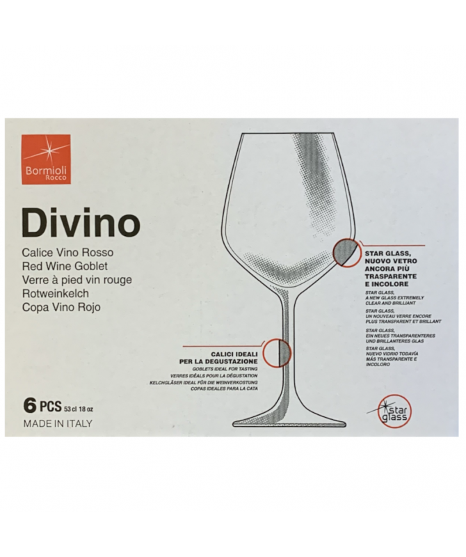 Lot 24 Verres à Vin Bormioli Rocco Divino - 12 Rouge 53cl + 12 Blanc 44cl En Star Glass