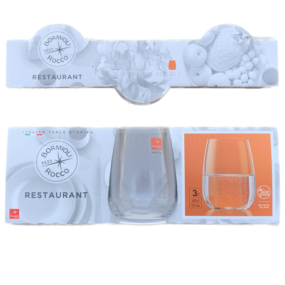 Bormioli Rocco Set 6 Bicchieri Premium Acqua Frizzante 43cl - Vetro Cristallino, Serie Premium, Classe E Tradizione