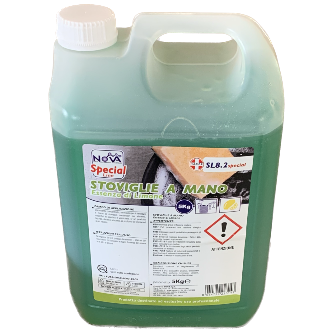 Detergente Sgrassante Concentrato Lavaggio Stoviglie Piatti a Mano Essenza  Limone Kg 5