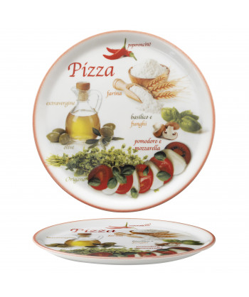 Piatto Pizza Napoli Foods Rosso Cm 33 Saturnia Confezione Da 6