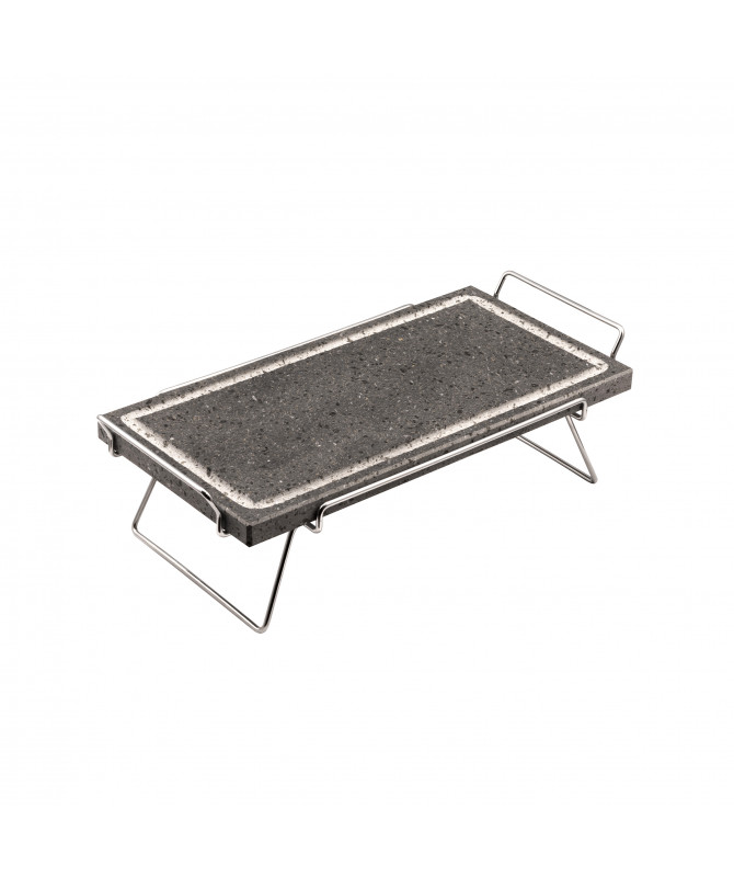 Pietra Ollare Rettangolare Con Base - 37x19 Cm, Verde/Acciaio | Per Cottura Sana E Lenta - Foto 7