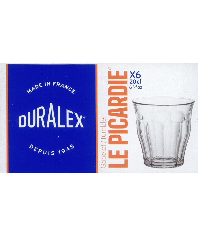Duralex - Set Di 4 Bicchieri Picardie 24 Cl, Realizzati In Francia, Colori Misti: Prugna, Verde, Blu Navy, Grigio