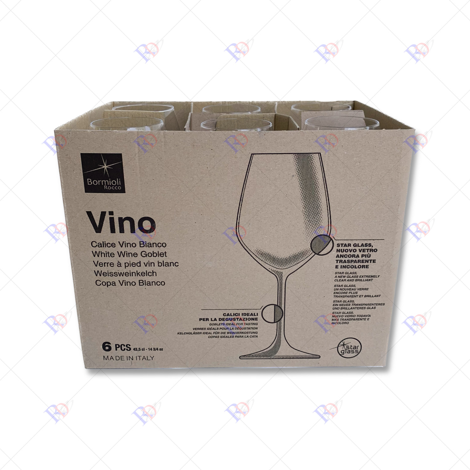 Set De 12 Verres à Vin Bormioli Rocco Divino - 6 Rouges 53cl + 6 Blancs 44cl - Cristal StarGlass