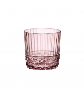 Bicchiere Rocks Cl 30 Liliac Rosa America' H 8,4 Ø Cm 8,4 Bormioli Rocco Confezione Da 6