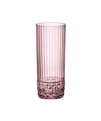 Bicchiere Long Drink Cl 40 Liliac Rosa America' H 15,8 Ø Cm 6,8 Bormioli Rocco Confezione Da 6