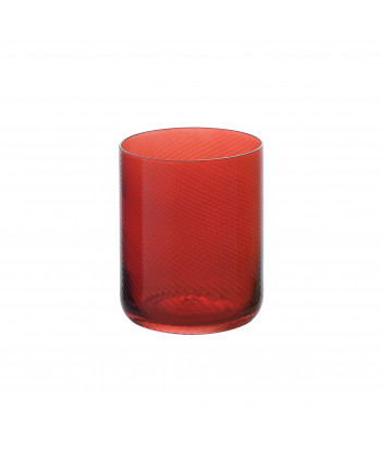 Bicchiere Acqua Spiral Rosso Cl 41 H 10 Ø Cm 8 Vetro Soffiato A Bocca M1934 Confezione Da 6