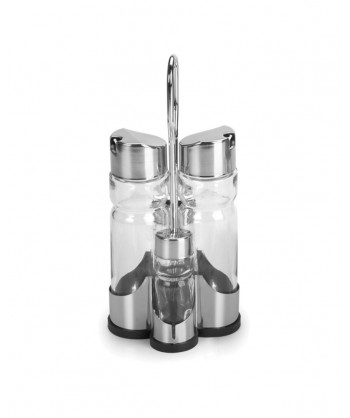 Menage Paris Set 4 Pezzi Vetro E Acciaio Inox Comas