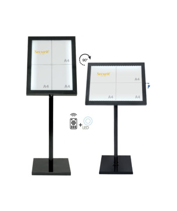 Espositore Cm 50x40 H 138 PortamenÙ Black Star A Led Inox Nero Securit