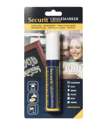 Pennarello Mm 7-15 A Gesso Liquido Punta Grande Colore Bianco Securit Confezione Da 12