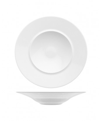 Florence Piatto Fondo Ø Cm 25 Int. Ø Cm 14,5 Lioness Porcellana Bianca Confezione Da 4