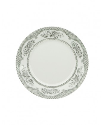 Florence Grigio Piatto Frutta Ø Cm 22 Lioness Porcellana Liscia Decorata Confezione Da 6