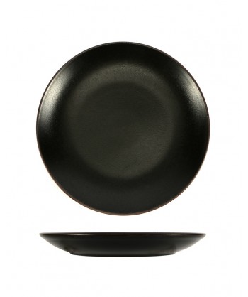 Stromboli Nero Piatto Frutta Ø Cm 20 Porcellana Metallizzata Lioness Confezione Da 6