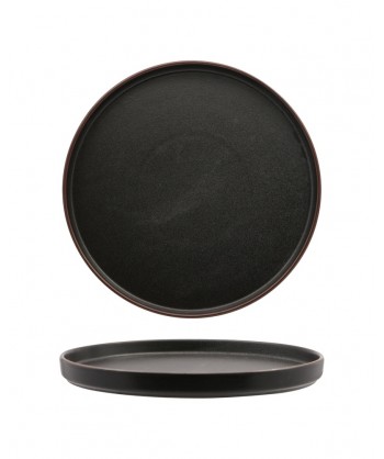 Stromboli Nero Piatto Nordic Ø Cm 27 Porcellana Metallizzata Lioness Confezione Da 4