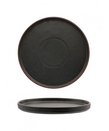 Stromboli Nero Piatto Nordic Ø Cm 21 Porcellana Metallizzata Lioness Confezione Da 8