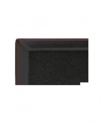 Stromboli Nero Vassoio Rett. Cm 28,5x16 Porcellana Metallizzata Lioness Confezione Da 6