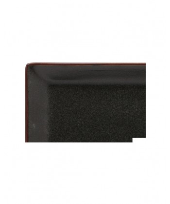 Stromboli Nero Vassoio Rett. Cm 23,7x12 Porcellana Metallizzata Lioness Confezione Da 8