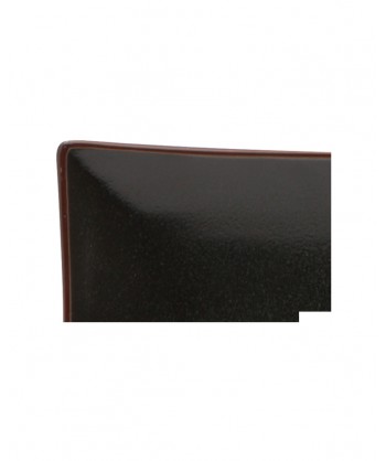 Stromboli Nero Vassoio Rett. Cm 23,5x9 Porcellana Metallizzata Lioness Confezione Da 8