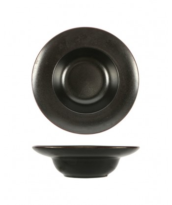 Stromboli Nero Mini Pastabowl Ø Cm 18 Int.Ø Cm 11,5 Porcellana Metall. Lioness Confezione Da 6