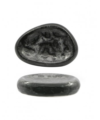 Matheria Black Piattino Ovale Cm 13x9 Porcellana Extra Strong Reactive Lioness Confezione Da 6