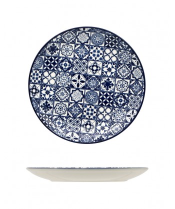 Sintra Blue Piatto Piano Ø Cm 20 Stoneware Decorato Lioness Confezione Da 8