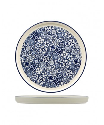 Sintra Blue Piatto Piano Nordic Ø Cm 27 Stoneware Decorato Lioness Confezione Da 4