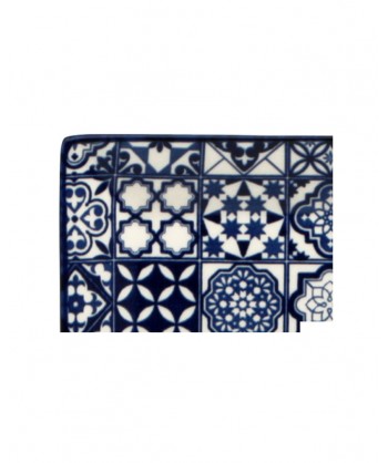 Sintra Blue Piatto Quad. Cm 13,5x13,5 Stoneware Decorato Lioness Confezione Da 8