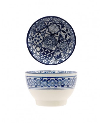 Sintra Blue Coppetta Ø Cm 8,5 Stoneware Decorato Lioness Confezione Da 8