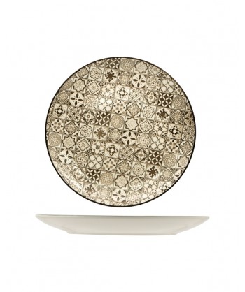 Sintra Nut Piatto Piano Ø Cm 28,5 Stoneware Decorato Lioness Confezione Da 4