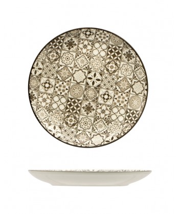 Sintra Nut Piatto Piano Ø Cm 20 Stoneware Decorato Lioness Confezione Da 8