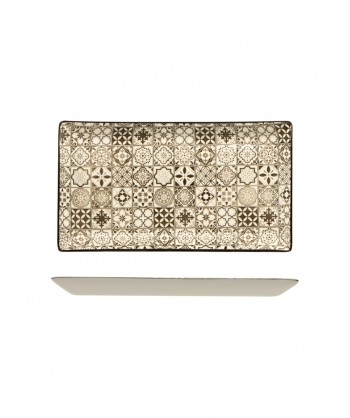 Sintra Nut Piatto Rett. Cm 28,5x16 Stoneware Decorato Lioness Confezione Da 8