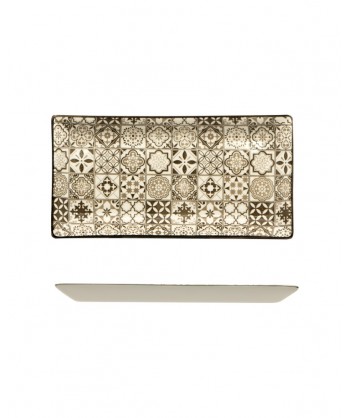 Sintra Nut Piatto Rett. Cm 23,7x12 Stoneware Decorato Lioness Confezione Da 8