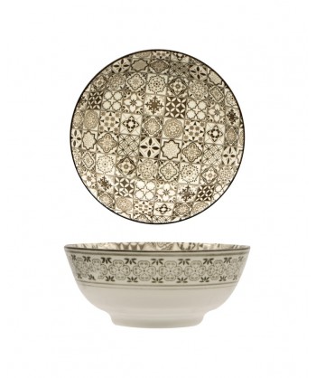 Sintra Nut Insalatiera Ø Cm 18 Stoneware Decorato Lioness Confezione Da 8