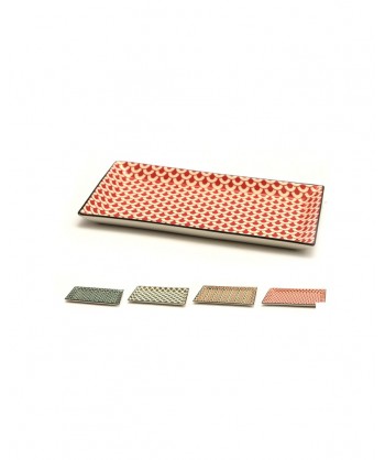 Mosaik Piatto Rett. Cm 28,5x16 Stoneware Decori Assortiti Lioness Confezione Da 8