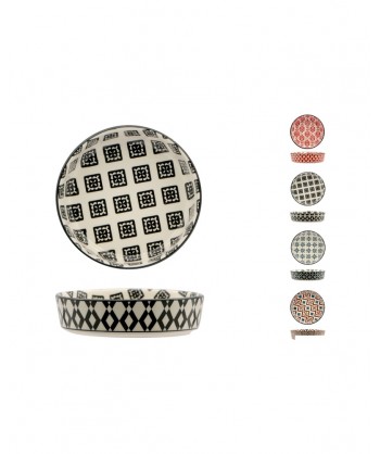 Mosaik Crema Catalana Ø Cm 12,5 H 3 Stoneware Decori Assortiti Lioness Confezione Da 12