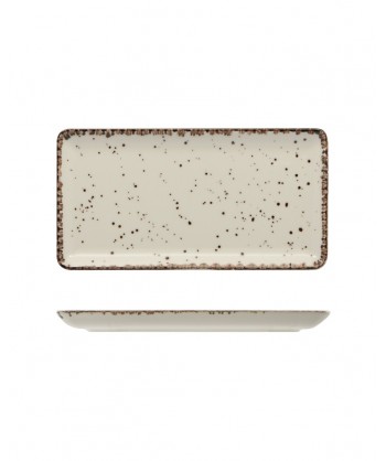 Cromya Cream Piatto Rett. Cm 27x14 Porcellana Extra Strong Lioness Confezione Da 6