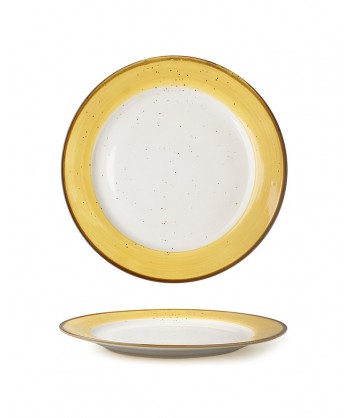 Just Piatto Piano Ø Cm 21 Giallo Porcellana X Forno Decoro Mano Lioness Confezione Da 6