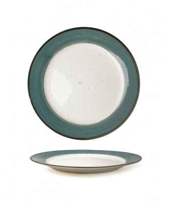 Just Piatto Piano Ø Cm 21 Verde Porcellana X Forno Decoro Mano Lioness Confezione Da 6