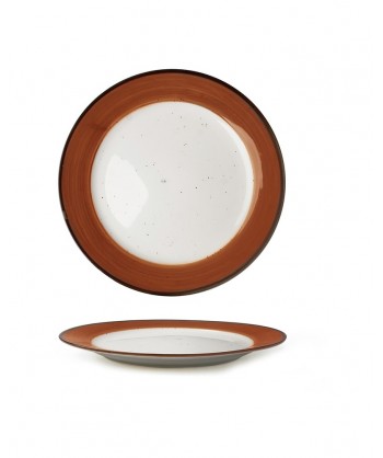 Just Piatto Piano Ø Cm 21 Rosso Porcellana X Forno Decoro Mano Lioness Confezione Da 6