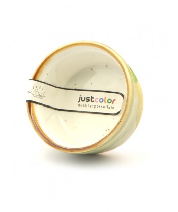 Just Ramequin Ø Cm 9,5 H 4,8 Verde Porcellana X Forno Decoro Mano Lioness Confezione Da 6