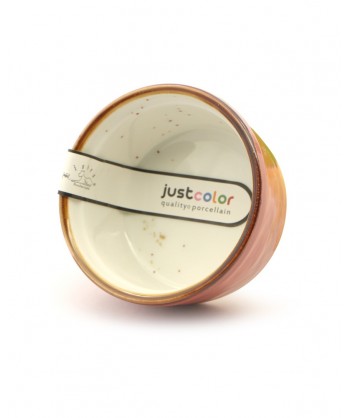 Just Ramequin Ø Cm 9,5 H 4,8 Rosso Porcellana X Forno Decoro Mano Lioness Confezione Da 6