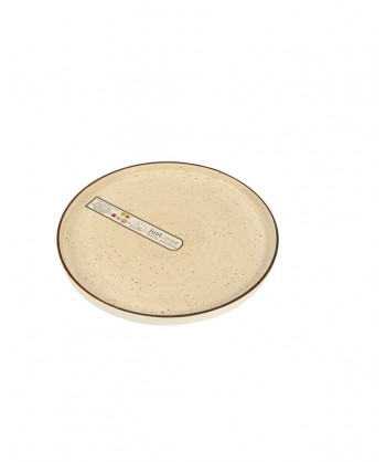 Justcolor Cream Piatto Nordic Ø Cm 28,5 Porcellana Colorata Decoro Mano Lioness Confezione Da 2