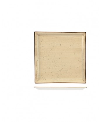 Justcolor Cream Piatto Quad. Cm 29x29 Porcellana Colorata Decoro Mano Lioness Confezione Da 3