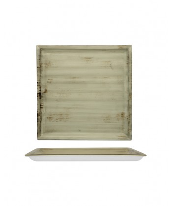 Justcolor Noisette Piatto Quad. Cm 29x29 Porcellana Satinata Decoro Mano Lioness Confezione Da 3