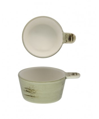 Justcolor Noisette Ciotola Cm 11,2x8,5 H 4,1 C/manico Porcell. Satinata Lioness Confezione Da 6