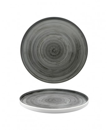 Justcolor Grey Piatto Nordic Ø Cm 22,8 Porcellana Satinata Decoro Mano Lioness Confezione Da 4