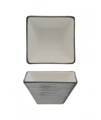 Justcolor Grey Ciotola Quadra Cm 9,8x9,8 H 5 Porc.satinata Decoro Mano Lioness Confezione Da 6